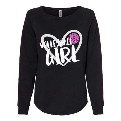 funny heart Volleyball  Player Coach Womens California Wash Sweatshirt