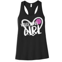 funny heart Volleyball  Player Coach Women's Racerback Tank