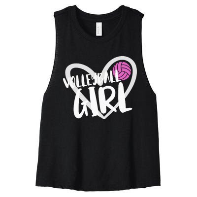 funny heart Volleyball  Player Coach Women's Racerback Cropped Tank