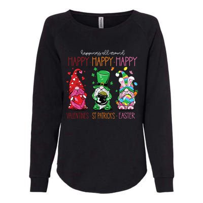 Funny Happy Valentines St Patrick Easter Happy Holiday Gnome Womens California Wash Sweatshirt