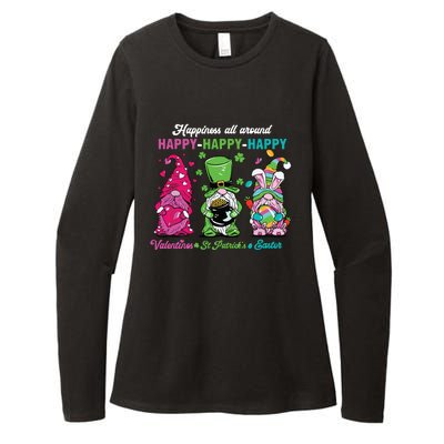 Funny Happy Valentines St Patrick Easter Happy Holiday Gnome Womens CVC Long Sleeve Shirt