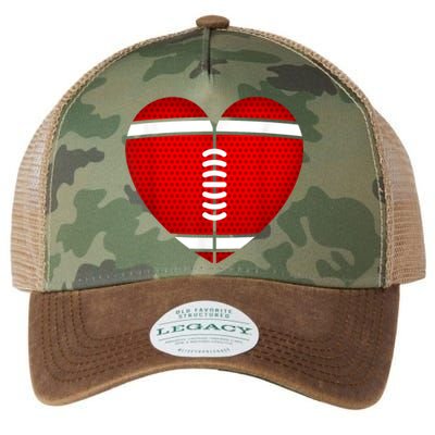 Football Heart Valentines Day Legacy Tie Dye Trucker Hat