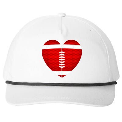 Football Heart Valentines Day Snapback Five-Panel Rope Hat