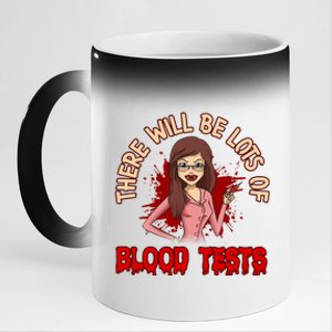 Funny Halloween Vampire Nurse Doctor Assistant Blood Tests Gift 11oz Black Color Changing Mug