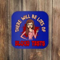 Funny Halloween Vampire Nurse Doctor Assistant Blood Tests Gift Coaster