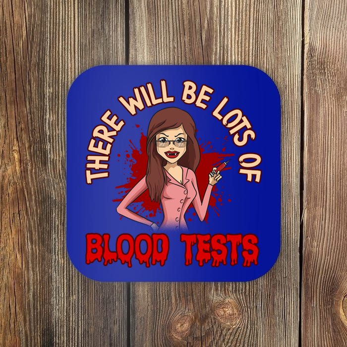 Funny Halloween Vampire Nurse Doctor Assistant Blood Tests Gift Coaster