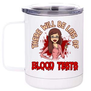 Funny Halloween Vampire Nurse Doctor Assistant Blood Tests Gift 12 oz Stainless Steel Tumbler Cup