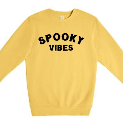 Funny Halloween Vibes Retro Spooky Ghost Boo Spooky Season Funny Gift Premium Crewneck Sweatshirt