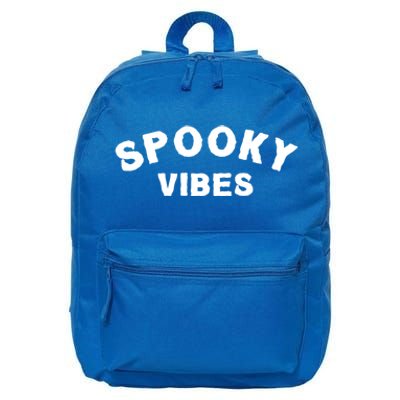 Funny Halloween Vibes Retro Spooky Ghost Boo Spooky Season Funny Gift 16 in Basic Backpack