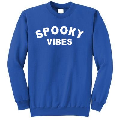 Funny Halloween Vibes Retro Spooky Ghost Boo Spooky Season Funny Gift Tall Sweatshirt