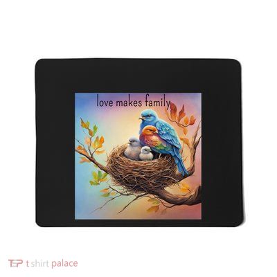 Family Harmony Vibrant Bird Nest With Loving Parents Mousepad