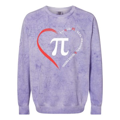 Funny Happy Valentine's Day Love Is Like Pi Math Teacher Colorblast Crewneck Sweatshirt