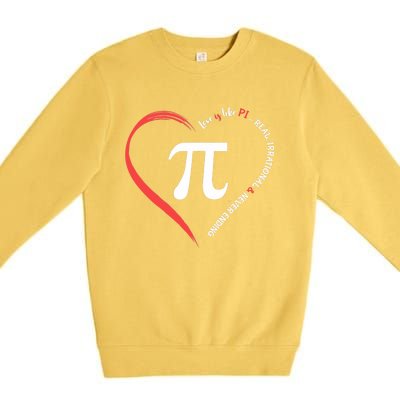 Funny Happy Valentine's Day Love Is Like Pi Math Teacher Premium Crewneck Sweatshirt