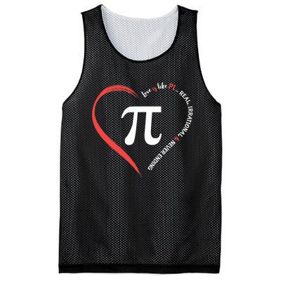 Funny Happy Valentine's Day Love Is Like Pi Math Teacher Mesh Reversible Basketball Jersey Tank