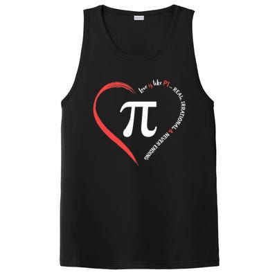 Funny Happy Valentine's Day Love Is Like Pi Math Teacher PosiCharge Competitor Tank