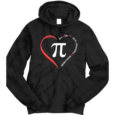 Funny Happy Valentine's Day Love Is Like Pi Math Teacher Tie Dye Hoodie