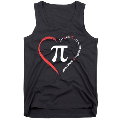 Funny Happy Valentine's Day Love Is Like Pi Math Teacher Tank Top