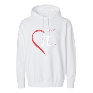 Funny Happy Valentine's Day Love Is Like Pi Math Teacher Garment-Dyed Fleece Hoodie