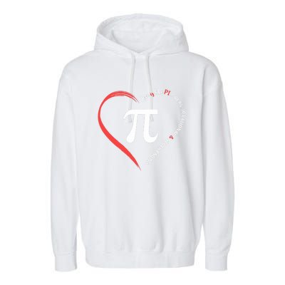 Funny Happy Valentine's Day Love Is Like Pi Math Teacher Garment-Dyed Fleece Hoodie