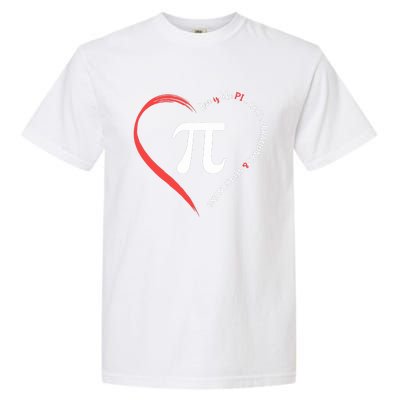 Funny Happy Valentine's Day Love Is Like Pi Math Teacher Garment-Dyed Heavyweight T-Shirt