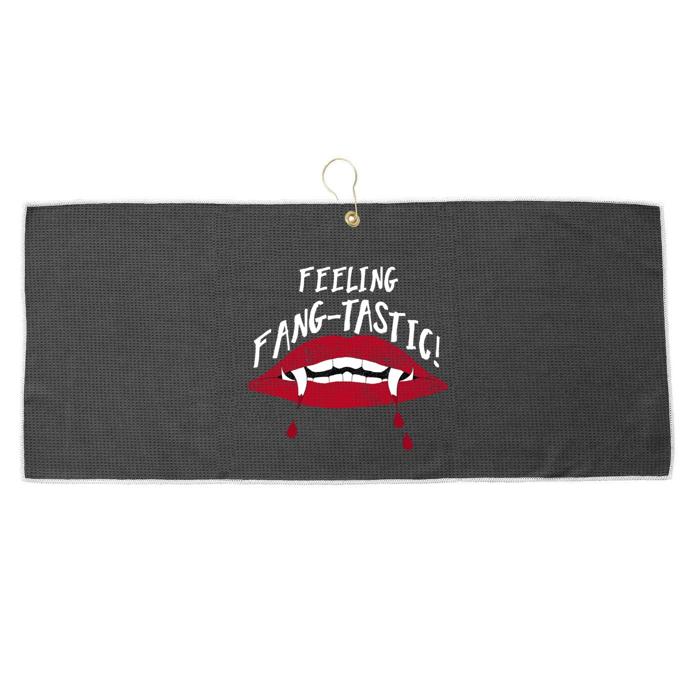 Fangtastic Halloween Vampires Teeth Lips Blood Bite Me Meaningful Gift Large Microfiber Waffle Golf Towel