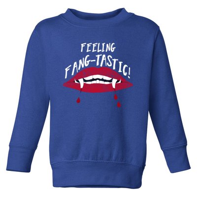 Fangtastic Halloween Vampires Teeth Lips Blood Bite Me Meaningful Gift Toddler Sweatshirt