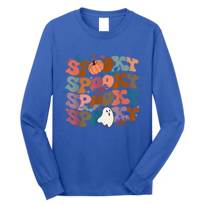 Funny Halloween Vibes Retro Spooky Ghost Boo Spooky Season Gift Long Sleeve Shirt