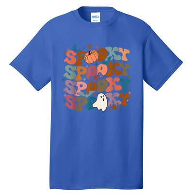 Funny Halloween Vibes Retro Spooky Ghost Boo Spooky Season Gift Tall T-Shirt