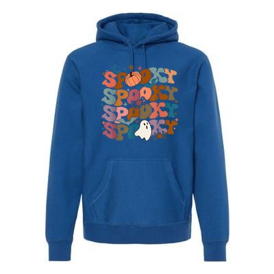 Funny Halloween Vibes Retro Spooky Ghost Boo Spooky Season Gift Premium Hoodie