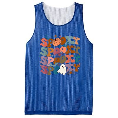 Funny Halloween Vibes Retro Spooky Ghost Boo Spooky Season Gift Mesh Reversible Basketball Jersey Tank