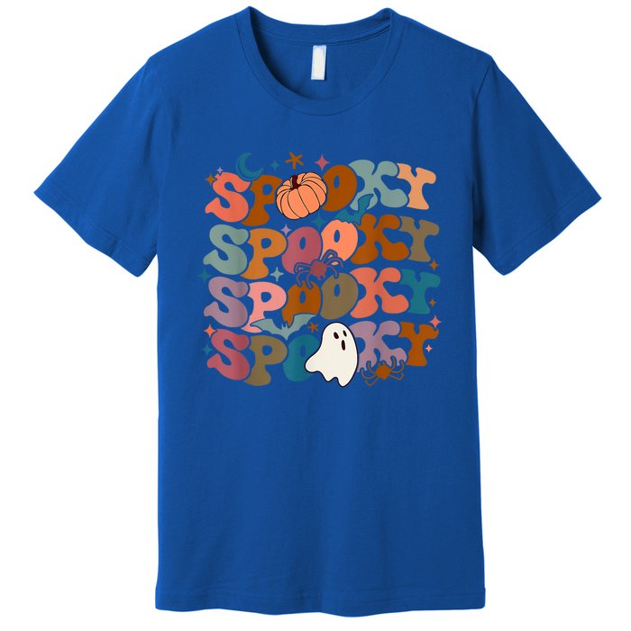 Funny Halloween Vibes Retro Spooky Ghost Boo Spooky Season Gift Premium T-Shirt