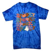 Funny Halloween Vibes Retro Spooky Ghost Boo Spooky Season Gift Tie-Dye T-Shirt