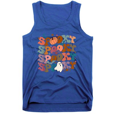 Funny Halloween Vibes Retro Spooky Ghost Boo Spooky Season Gift Tank Top