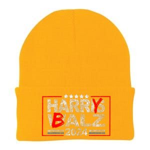 Funny Harris Walz 24 Harry Balz 2024 Meme Democratics Vote Knit Cap Winter Beanie