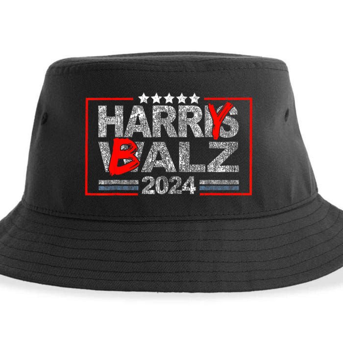 Funny Harris Walz 24 Harry Balz 2024 Meme Democratics Vote Sustainable Bucket Hat