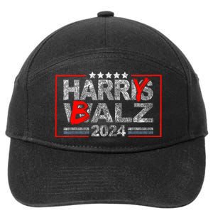 Funny Harris Walz 24 Harry Balz 2024 Meme Democratics Vote 7-Panel Snapback Hat