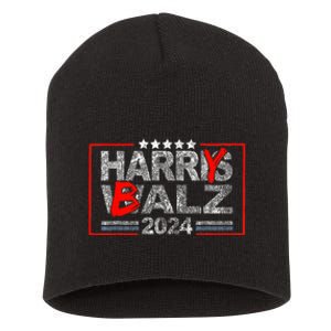 Funny Harris Walz 24 Harry Balz 2024 Meme Democratics Vote Short Acrylic Beanie