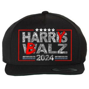 Funny Harris Walz 24 Harry Balz 2024 Meme Democratics Vote Wool Snapback Cap