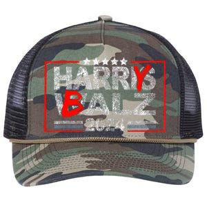 Funny Harris Walz 24 Harry Balz 2024 Meme Democratics Vote Retro Rope Trucker Hat Cap