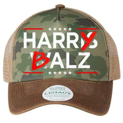 Funny Harris Walz 24 Harry Balz 2024 Meme Kamala Harris Legacy Tie Dye Trucker Hat