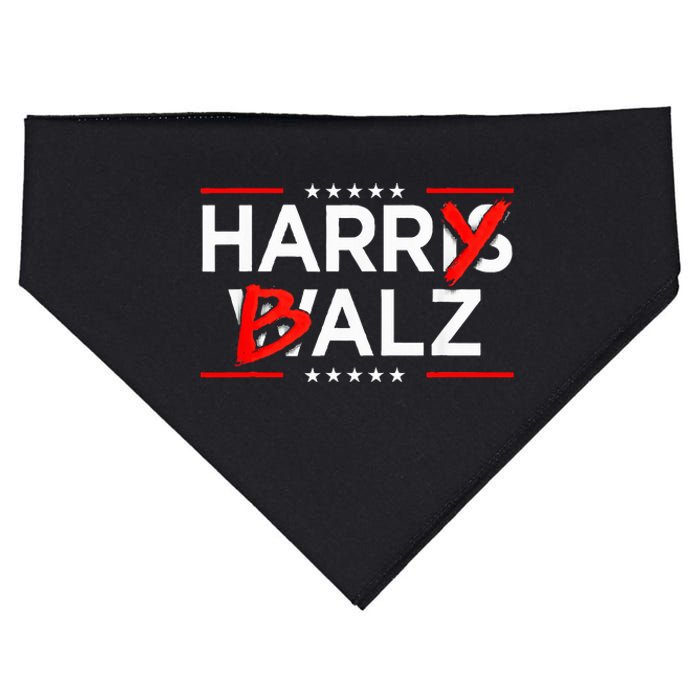 Funny Harris Walz 24 Harry Balz 2024 Meme Kamala Harris USA-Made Doggie Bandana