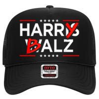 Funny Harris Walz 24 Harry Balz 2024 Meme Kamala Harris High Crown Mesh Back Trucker Hat