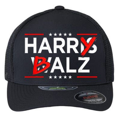 Funny Harris Walz 24 Harry Balz 2024 Meme Kamala Harris Flexfit Unipanel Trucker Cap