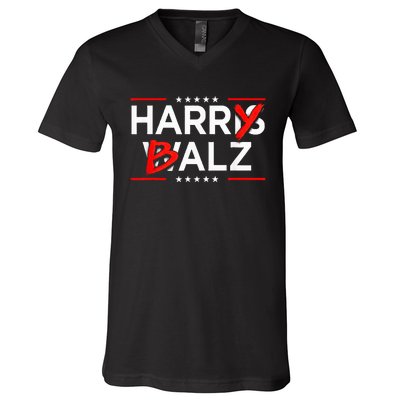 Funny Harris Walz 24 Harry Balz 2024 Meme Kamala Harris V-Neck T-Shirt