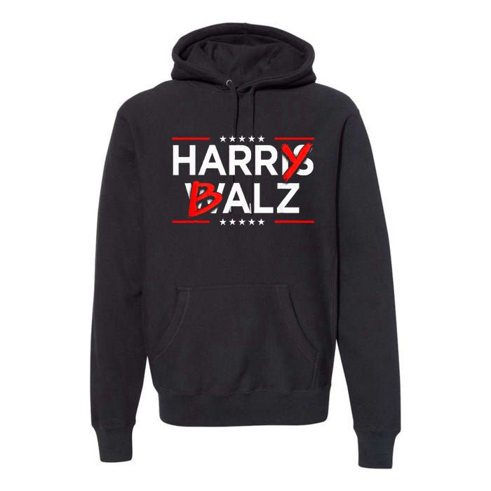 Funny Harris Walz 24 Harry Balz 2024 Meme Kamala Harris Premium Hoodie