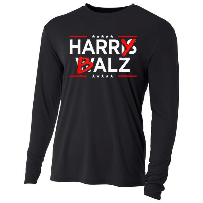 Funny Harris Walz 24 Harry Balz 2024 Meme Kamala Harris Cooling Performance Long Sleeve Crew