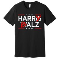 Funny Harris Walz 24 Harry Balz 2024 Meme Kamala Harris Premium T-Shirt