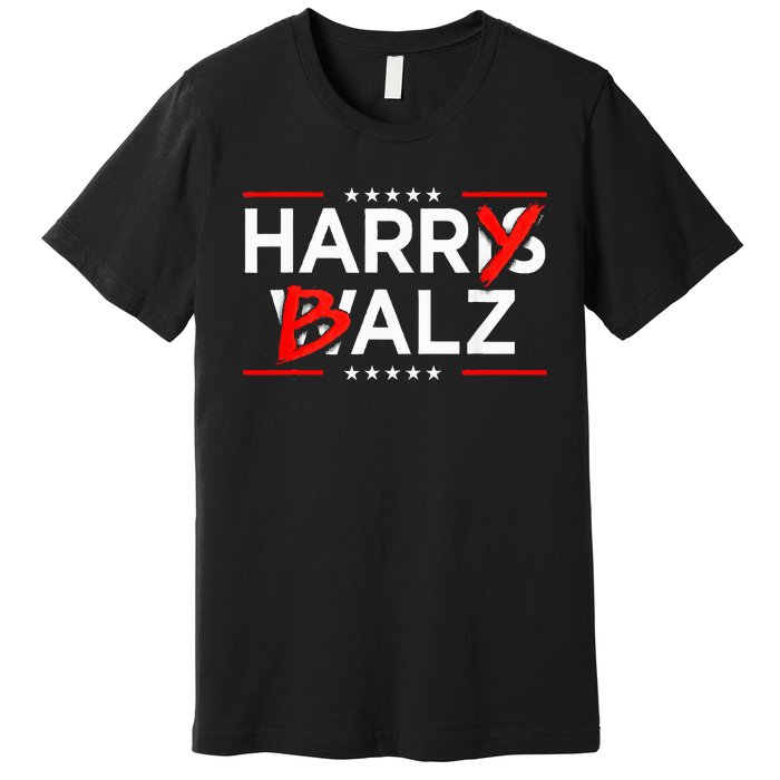 Funny Harris Walz 24 Harry Balz 2024 Meme Kamala Harris Premium T-Shirt