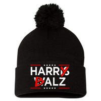 Funny Harris Walz 24 Harry Balz 2024 Meme Kamala Harris Pom Pom 12in Knit Beanie