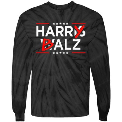 Funny Harris Walz 24 Harry Balz 2024 Meme Kamala Harris Tie-Dye Long Sleeve Shirt